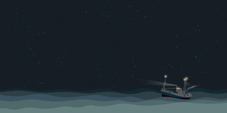 fishing-boat-on-the-sea-at-night-illustration-ocean-with-ship-star-and-night-sky-background-vector
